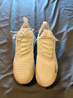 Nike Women's Running Sneakers in White with Orange Accents